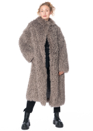 ULI SCHNEIDER, long shaggy coat in silver grey