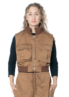 ULI SCHNEIDER, cropped bomber vest from satin-nylon