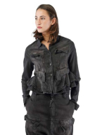 RUNDHOLZ, cropped denim jacket with ruffles 2251031103