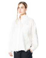 ULI SCHNEIDER, Tec-Marabou Boyfriend Blouse with Fringes - NOBANANAS - Image 4