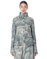 RUNDHOLZ DIP, fitted linen jacket with print 1262781102 - NOBANANAS - Image 6