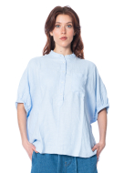 SoSUE, kurzärmelige Bluse COWBOY BUTTON LINEN