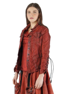 RUNDHOLZ DIP, ikonische Jeansjacke mit Lederschnürung 2252061107