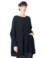 PLUSLAVIE PLÜ, casual tunic NEW WIDELONGSWEAT Black - NOBANANAS - Image 1