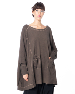 PLUSLAVIE PLÜ, wide tunic NEW WIDELONGSWEAT Chocolate - NOBANANAS - Image 2