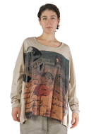 RUNDHOLZ DIP, t-shirt with retro postcard print 2252300503