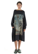 RUNDHOLZ DIP, Oversize-Kleid mit Postkarten-Print 2252300906