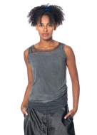 RUNDHOLZ DIP, halbtransparentes Tanktop 2242420803