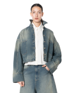 Andrea Ya'aqov, cropped denim jacket with oversized sleeves -Ärmeln - NOBANANAS - Image 11