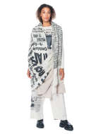 RUNDHOLZ DIP, knit scarf with newspaper print 2242807703