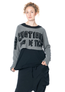 RUNDHOLZ  BLACK  LABEL, kurzer Pullover mit Statement-Print 2243720706