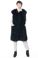 KEDZIOREK, long stylish waistcoat made of faux fur 5101