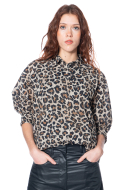 SoSUE, kurzärmelige Bluse ANTONIA mit Leo-Print