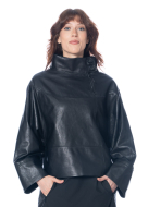 annette görtz, Leather Jacket SALMA with Stand-Up Collar - Nobananas - Image 6