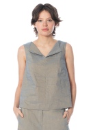 annette görtz, sleeveless top CARLA with lapel collar