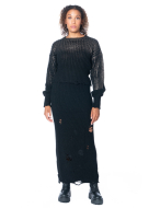 LA HAINE INSIDE US, long skirt with perforated details 4K LW866