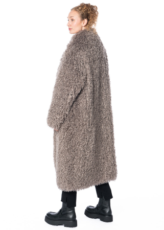 ULI SCHNEIDER, long shaggy coat in silver grey