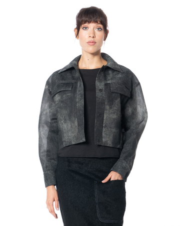 ULI SCHNEIDER, Denim-Jacke mit Taschen aus transparentem Gewebe