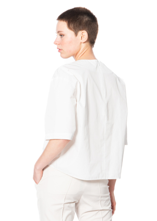 ULI SCHNEIDER, elegante Bluse aus Baumwolltaft mit Rundhalsausschnitt