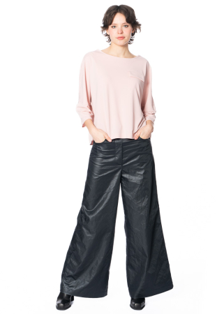 ULI SCHNEIDER, glazed baggy pants with flared cut and pockets