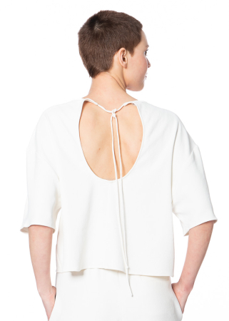 ULI SCHNEIDER, linenstretch blouse with back cut-out