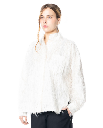 ULI SCHNEIDER, tec-marabou boyfriend blouse
