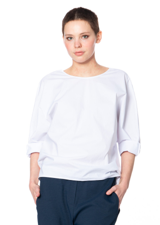 ULI SCHNEIDER, elastic backless blouse in light cotton
