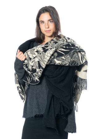 RUNDHOLZ, knit scarf with floral pattern 2241041401