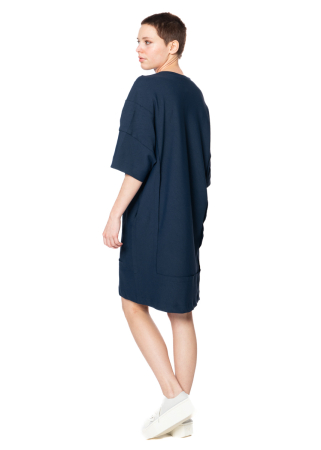 ULI SCHNEIDER, Kleid aus Leinen-Stretch mit Patch-Muster 