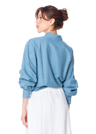 SoSUE, oversize denim blouse ANTONIA DRAWSTRING