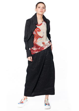 RUNDHOLZ, sporty maxi skirt made from linen stretch 1241160301