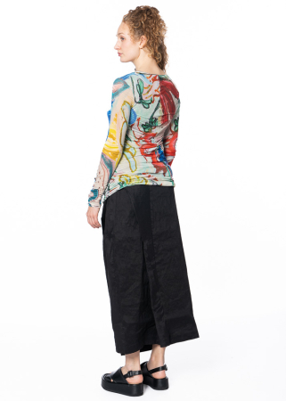 RUNDHOLZ, sporty maxi skirt made from linen stretch 1241160301