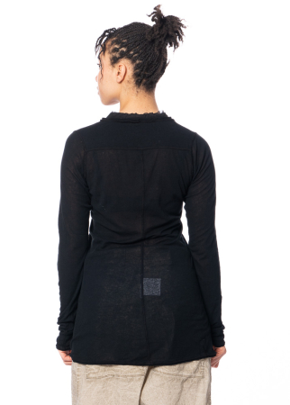 RUNDHOLZ, cotton shirt with layered silk neckline 1241180502