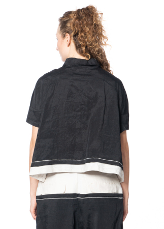 RUNDHOLZ, short, casual blouse with layered hem 1241200409