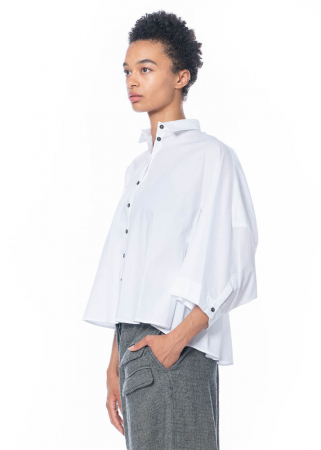 Rundholz cape-design cotton shirt - White