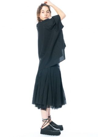 RUNDHOLZ, layered, pleated midi skirt made of 100% cotton 1231550301