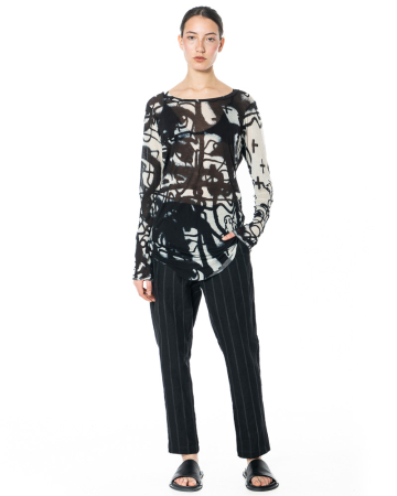 RUNDHOLZ, schmale Leinenhose mit Nadelstreifen 1261020108 