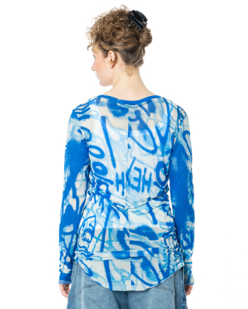 RUNDHOLZ, schmales Langarmshirt mit Allover-Print 1261620501