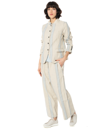 RUNDHOLZ DIP, striped linen pants 1262100102