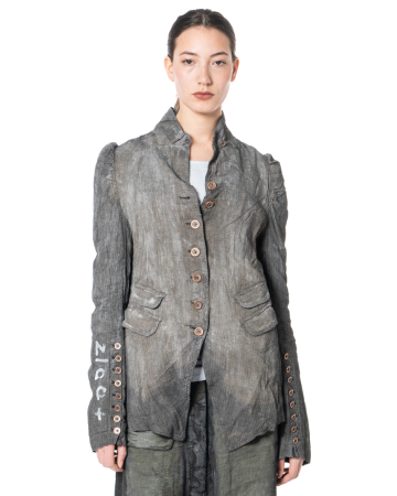 RUNDHOLZ DIP, pinstripe jacket with ruched sleeves 1262111101