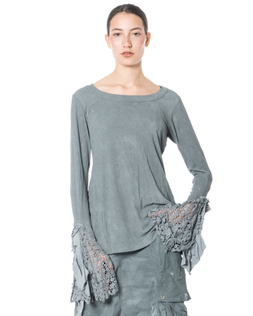 RUNDHOLZ DIP, long-sleeved shirt with lace cuffs 1262180502