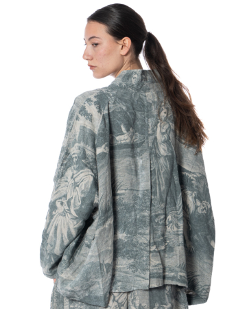 RUNDHOLZ DIP, weite Leinenjacke mit Print 1262781105