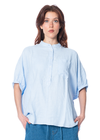 SoSUE, short-sleeved blouse COWBOY BUTTON LINEN