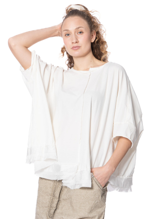 RUNDHOLZ, asymmetrisches T-Shirt aus Baumwollstretch 1241560512