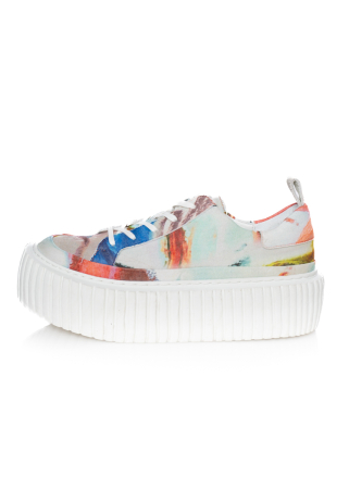 RUNDHOLZ, multicolored lace-up shoe with platform sole 1241985250