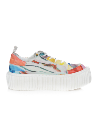 RUNDHOLZ, multicolored lace-up shoes with platform sole 1241985250-Multicolor Bouquet-EU41