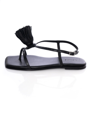 VIC MATIÉ, flat mules with fringe trim