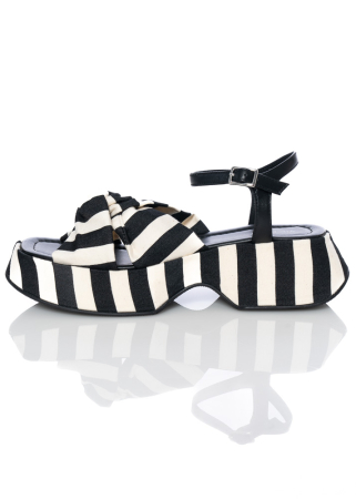 VIC MATIÉ, striped platform sandals with knot design