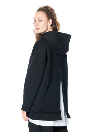 PLUSLAVIE PLÜ, jumper with back slit RIPPED HOODIE