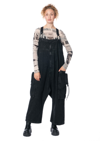 RUNDHOLZ DIP, coated suspender jeans with pockets 2242030101